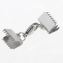 10 Pieces Silver Stainless Steel Ribbon Cord Crimp Clip End Cap Tip Finding