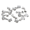 10 Pieces Silver Stainless Steel Ribbon Cord Crimp Clip End Cap Tip Finding
