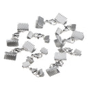 10 Pieces Silver Stainless Steel Ribbon Cord Crimp Clip End Cap Tip Finding