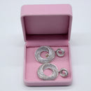Women's Silver-tone White Gold Plated Zirconia Crystal Round Circle Dangle Drop Earring