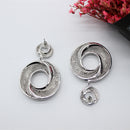 Women's Silver-tone White Gold Plated Zirconia Crystal Round Circle Dangle Drop Earring