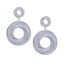 Women's Silver-tone White Gold Plated Zirconia Crystal Round Circle Dangle Drop Earring