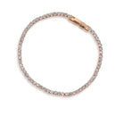 Luxury Rose Gold Plated Sparkling Crystal Rhinestone Chain Bracelet Cuff