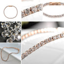 Luxury Rose Gold Plated Sparkling Crystal Rhinestone Chain Bracelet Cuff