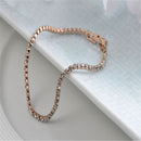 Luxury Rose Gold Plated Sparkling Crystal Rhinestone Chain Bracelet Cuff
