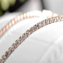 Luxury Rose Gold Plated Sparkling Crystal Rhinestone Chain Bracelet Cuff