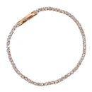 Luxury Rose Gold Plated Sparkling Crystal Rhinestone Chain Bracelet Cuff