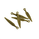 100 Piece Metal Feather Shape Pendants Charms Bracelet Necklace Making Jewelry DIY