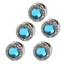 5Pcs Crystal Stainless Steel Loose Beads Spacer Charm DIY Jewelry Making Findings for Jewelry Clothing Button,Bag Decor