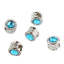 5Pcs Crystal Stainless Steel Loose Beads Spacer Charm DIY Jewelry Making Findings for Jewelry Clothing Button,Bag Decor