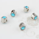 5Pcs Crystal Stainless Steel Loose Beads Spacer Charm DIY Jewelry Making Findings for Jewelry Clothing Button,Bag Decor