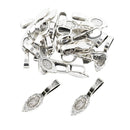 30 Pcs Oval Net Tibetan Silver Glue-on Flat Pad Bails Settings Pendants