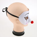 Half Face Clown Cosplay Mask Costume Festival Funny Adults Hand Painted Mask