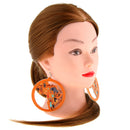 Orange Africa Map Natural Wood Earrings Round Tribal Wooden Danglers Jewelry