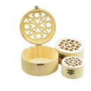 3Pcs Flower And Flower Hollow Pattern Cap Plain Wood Jewelry Case Storage Box Memorial Keepsake Box Gift for Women Men