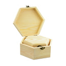3Pcs 3Sizes Hexagon Wooden Watch Earrings Jewelry Treasure Case Storage Box Memorial Keepsake Container