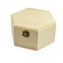 3Pcs 3Sizes Hexagon Wooden Watch Earrings Jewelry Treasure Case Storage Box Memorial Keepsake Container