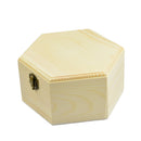 3Pcs 3Sizes Hexagon Wooden Watch Earrings Jewelry Treasure Case Storage Box Memorial Keepsake Container