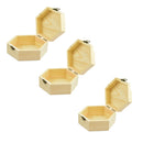 3Pcs 3Sizes Hexagon Wooden Watch Earrings Jewelry Treasure Case Storage Box Memorial Keepsake Container