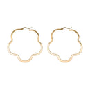 4 Pieces Mixed Color Hypoallergenic 316L Stainless Steel Flower Loop Huggie Earring 40mm