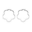 4 Pieces Mixed Color Hypoallergenic 316L Stainless Steel Flower Loop Huggie Earring 40mm