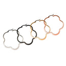 4 Pieces Mixed Color Hypoallergenic 316L Stainless Steel Flower Loop Huggie Earring 40mm