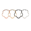 4 Pieces Mixed Color Hypoallergenic 316L Stainless Steel Flower Loop Huggie Earring 40mm