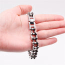 Stainless Steel Bicycle Chain Bracelet Biker Men's Jewelry Silver Black Motorcycle Bangle