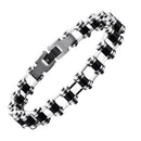 Stainless Steel Bicycle Chain Bracelet Biker Men's Jewelry Silver Black Motorcycle Bangle