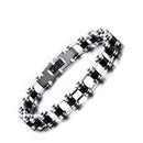 Stainless Steel Bicycle Chain Bracelet Biker Men's Jewelry Silver Black Motorcycle Bangle