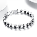 Stainless Steel Bicycle Chain Bracelet Biker Men's Jewelry Silver Black Motorcycle Bangle