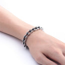Stainless Steel Bicycle Chain Bracelet Biker Men's Jewelry Silver Black Motorcycle Bangle