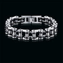 Stainless Steel Bicycle Chain Bracelet Biker Men's Jewelry Silver Black Motorcycle Bangle