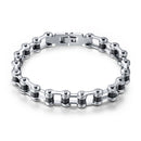 Stainless Steel Bicycle Chain Bracelet Biker Men's Jewelry Silver Black Motorcycle Bangle