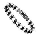 Stainless Steel Bicycle Chain Bracelet Biker Men's Jewelry Silver Black Motorcycle Bangle