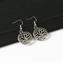 Lot Of 10 Pairs Antique Silver Hooks Alloy Dangle Tree Of Life Earrings