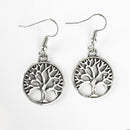 Lot Of 10 Pairs Antique Silver Hooks Alloy Dangle Tree Of Life Earrings