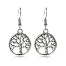 Lot Of 10 Pairs Antique Silver Hooks Alloy Dangle Tree Of Life Earrings