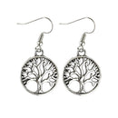 Lot Of 10 Pairs Antique Silver Hooks Alloy Dangle Tree Of Life Earrings