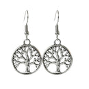 Lot Of 10 Pairs Antique Silver Hooks Alloy Dangle Tree Of Life Earrings