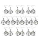 Lot Of 10 Pairs Antique Silver Hooks Alloy Dangle Tree Of Life Earrings