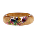 Transparent Resin Bracelet Bangle Dried Flower Wood Cuff Bracelet Jewelry