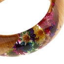 Transparent Resin Bracelet Bangle Dried Flower Wood Cuff Bracelet Jewelry