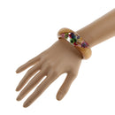 Transparent Resin Bracelet Bangle Dried Flower Wood Cuff Bracelet Jewelry