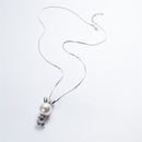 Women Girls Fashion Crystal Cute Rabbit Pendant Long Sweater Chain Necklace Silver