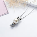 Women Girls Fashion Crystal Cute Rabbit Pendant Long Sweater Chain Necklace Silver