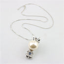 Women Girls Fashion Crystal Cute Rabbit Pendant Long Sweater Chain Necklace Silver