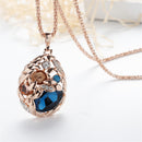 Fancy Crystal Pendant Water Drop Pendant Sweater Clothing Chain Necklace