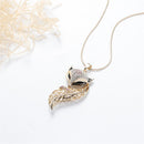 Fashion Crystal Rhinestone Fox Pendant Necklace Long Sweater Chain Jewelry