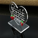 3 Pieces Clear Heart Acrylic Hook Stud Earrings Jewelry Display Organizer